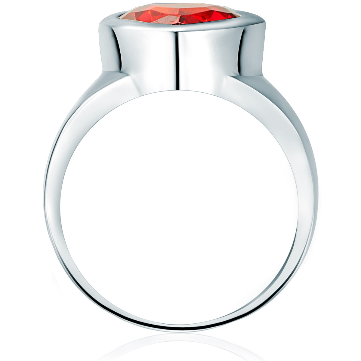 Ring Sterling Silber Zirkonia rot