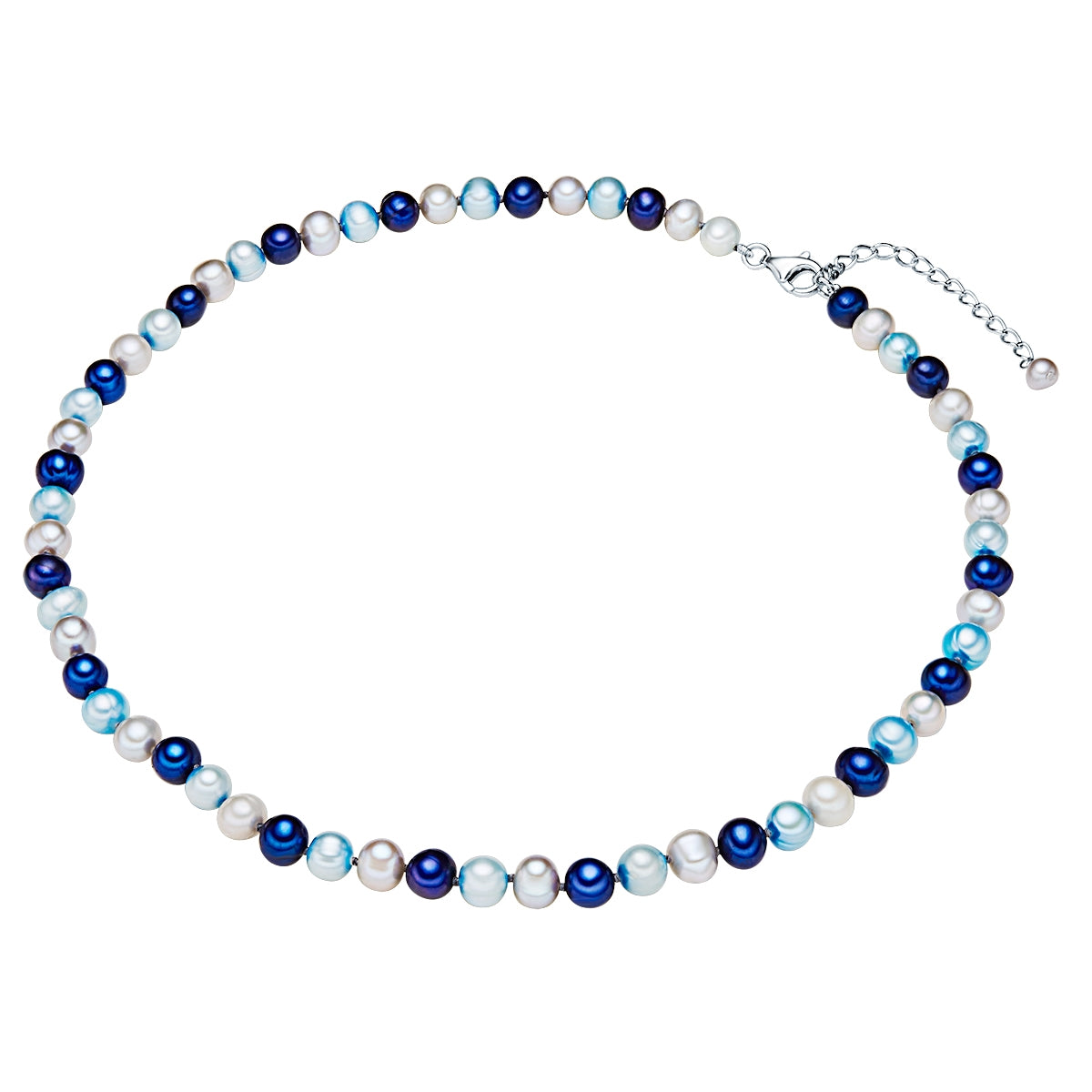 Kette Sterling Silber Süßwasser-Zuchtperle multicolor