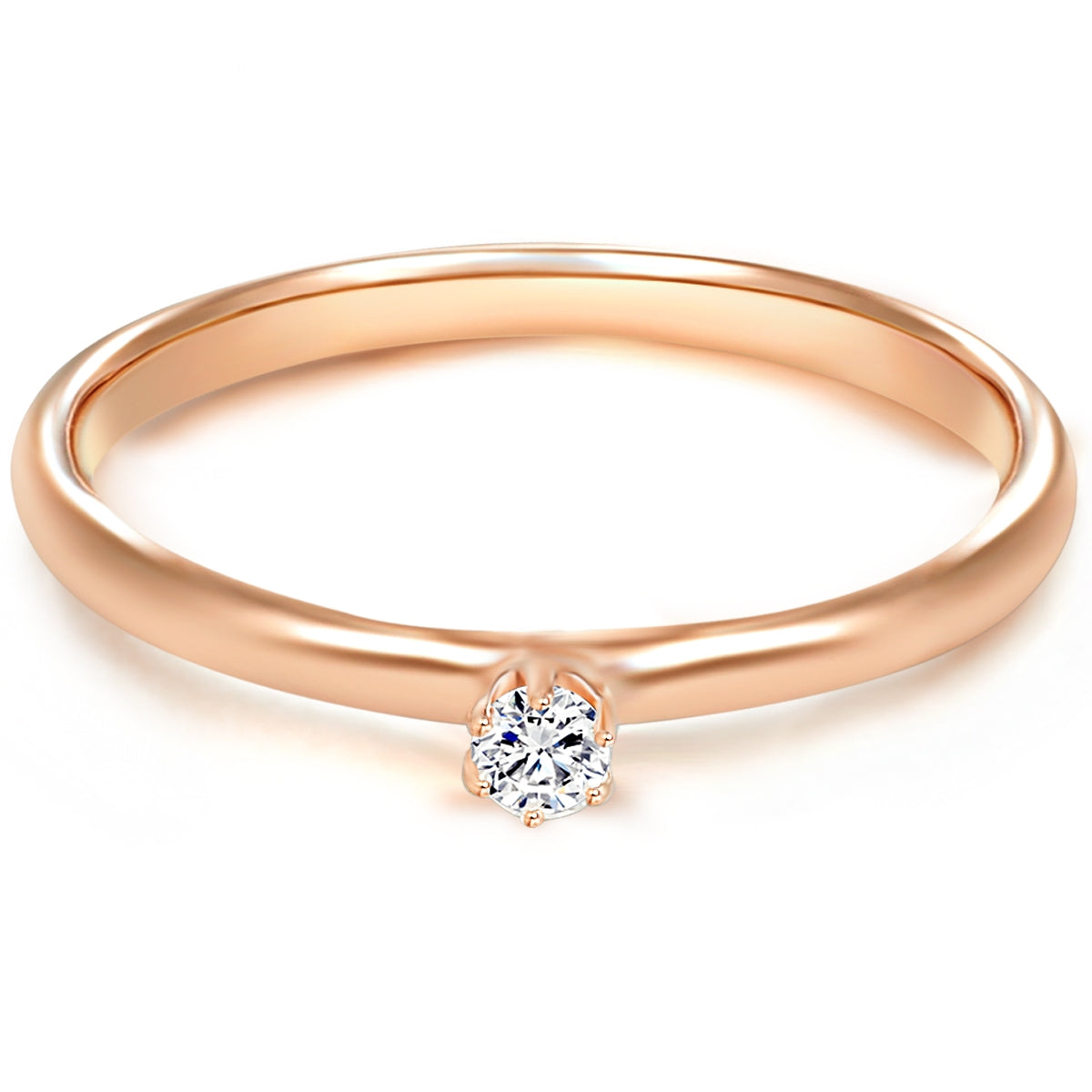 Ring Sterling Silber roségold Zirkonia weiß