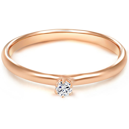 Ring Sterling Silber roségold Zirkonia weiß