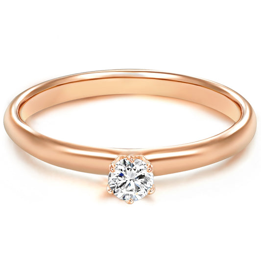 Ring Sterling Silber roségold Zirkonia weiß