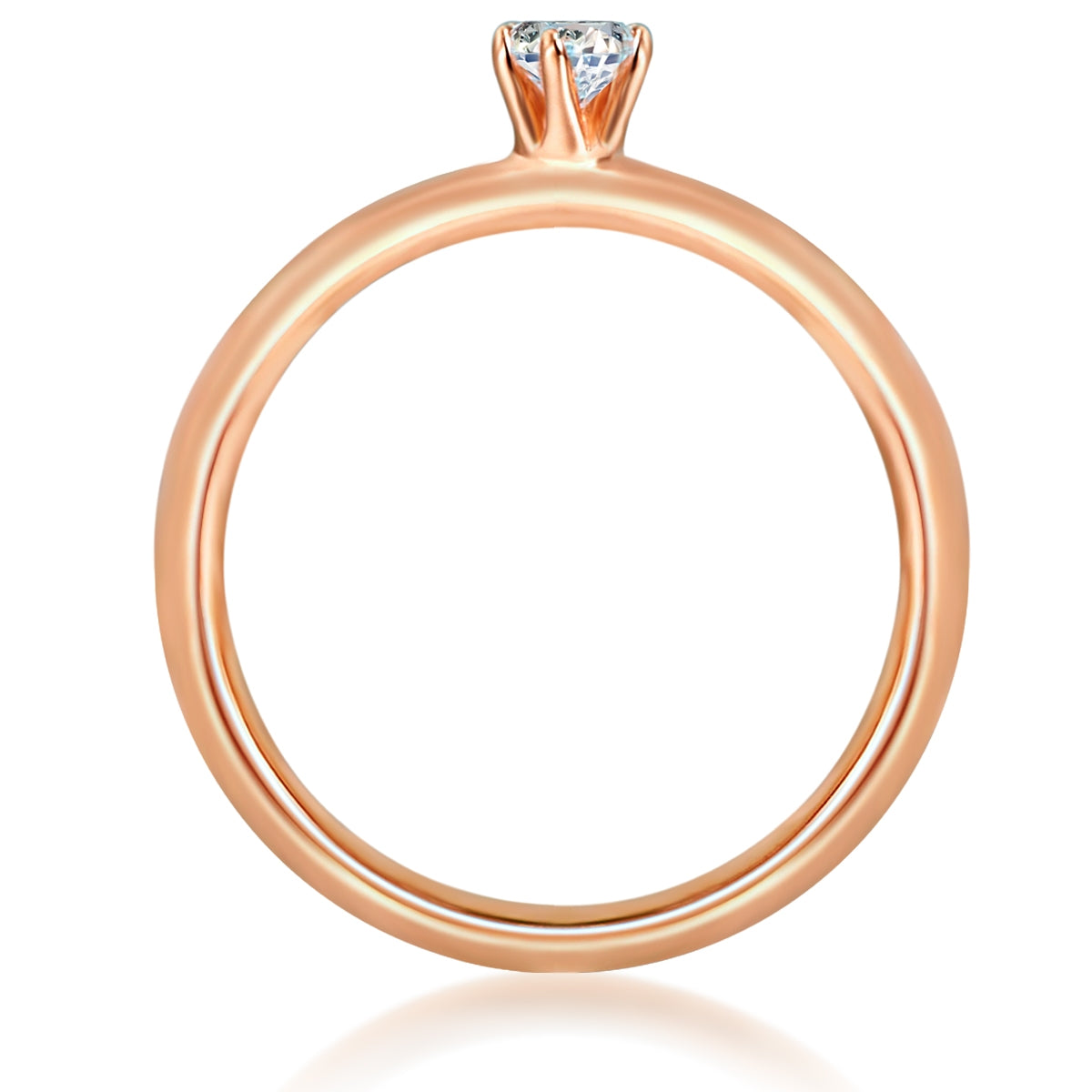 Ring Sterling Silber roségold Zirkonia weiß