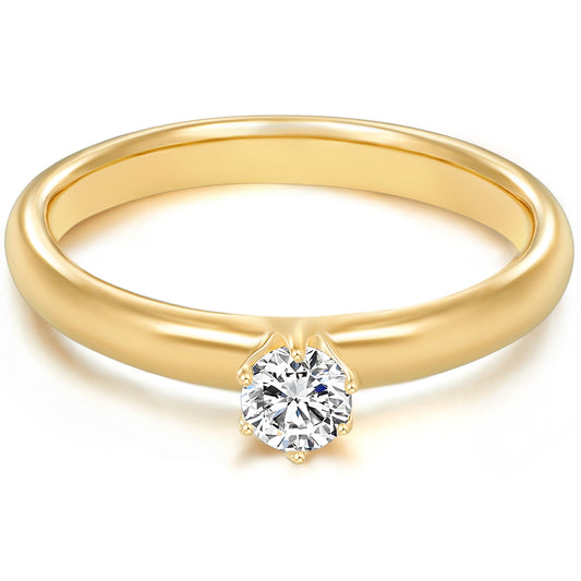 Ring Sterling Silber gelbgold Zirkonia weiß