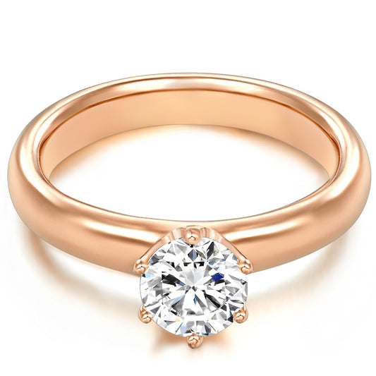 Ring Sterling Silber roségold Zirkonia weiß