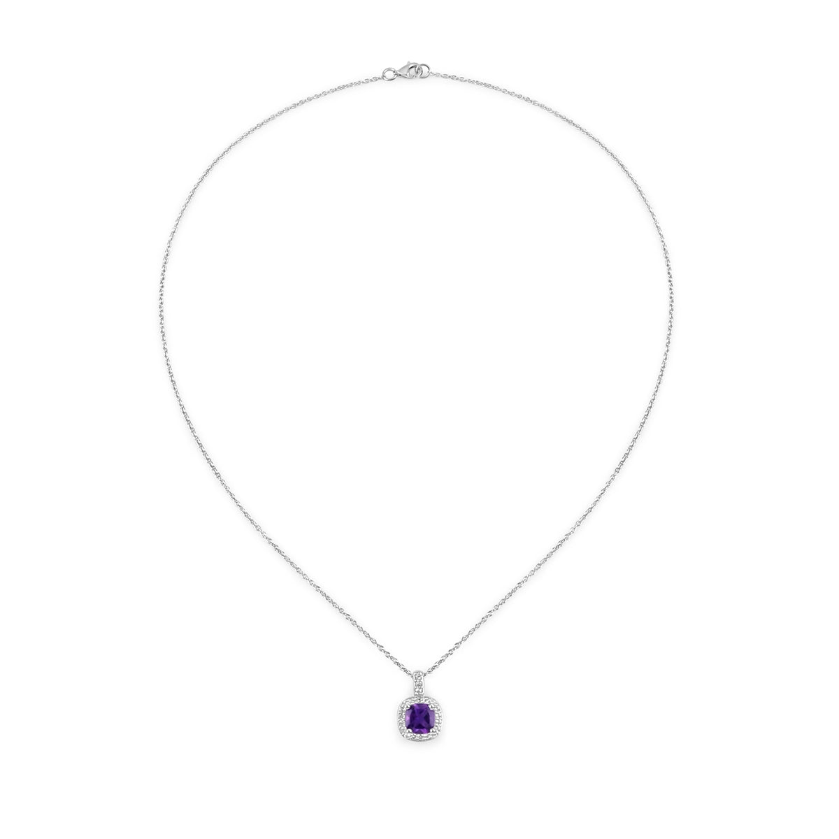 Kette mit Anhänger Sterling Silber Amethyst Topas weiß