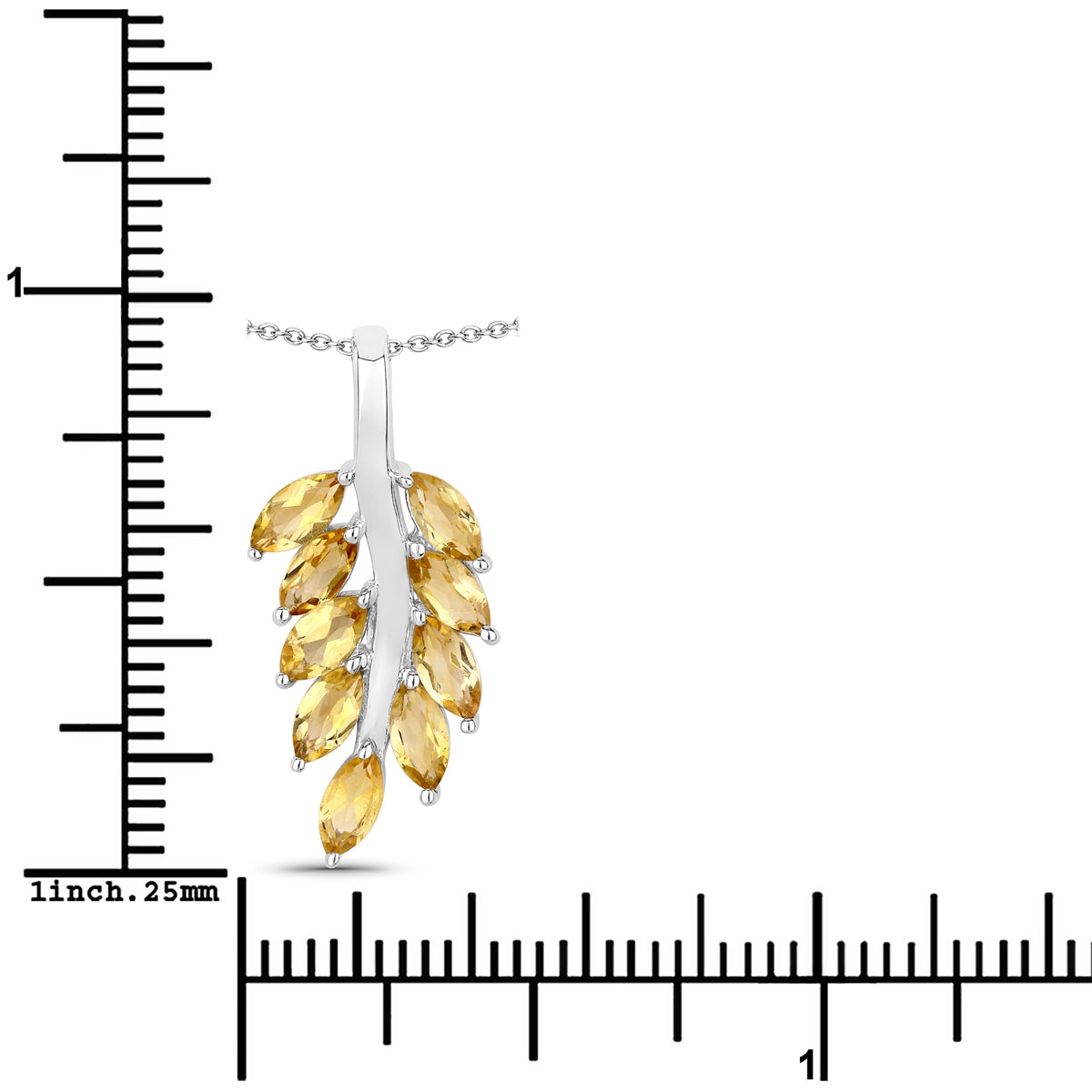 Kette mit Anhänger Sterling Silber Citrin