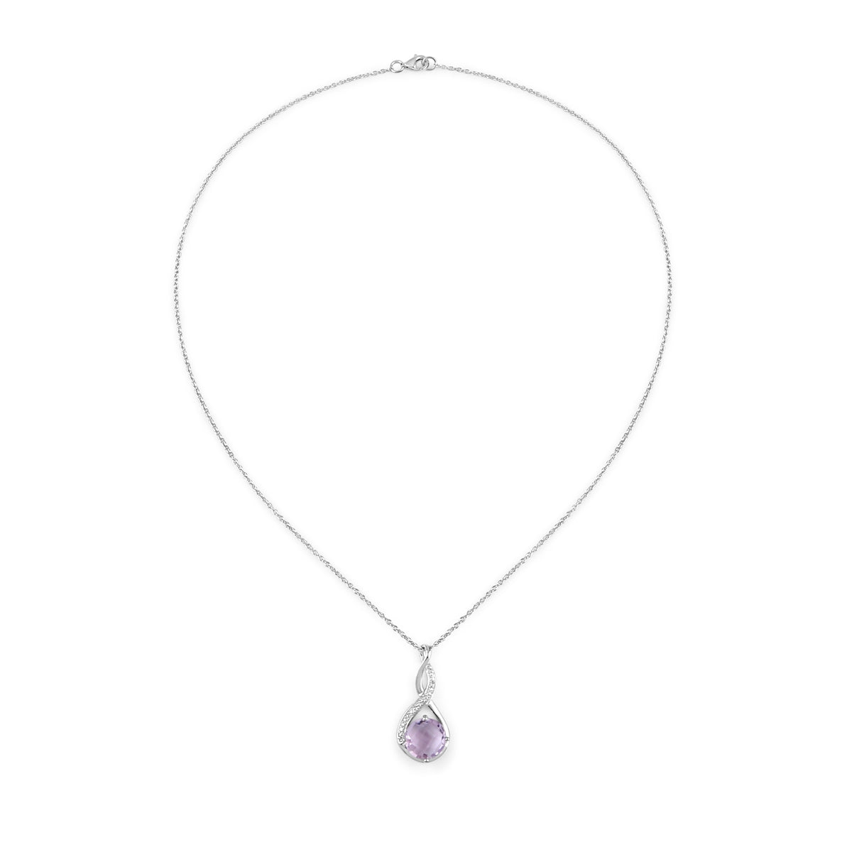 Kette mit Anhänger Sterling Silber Amethyst rosa