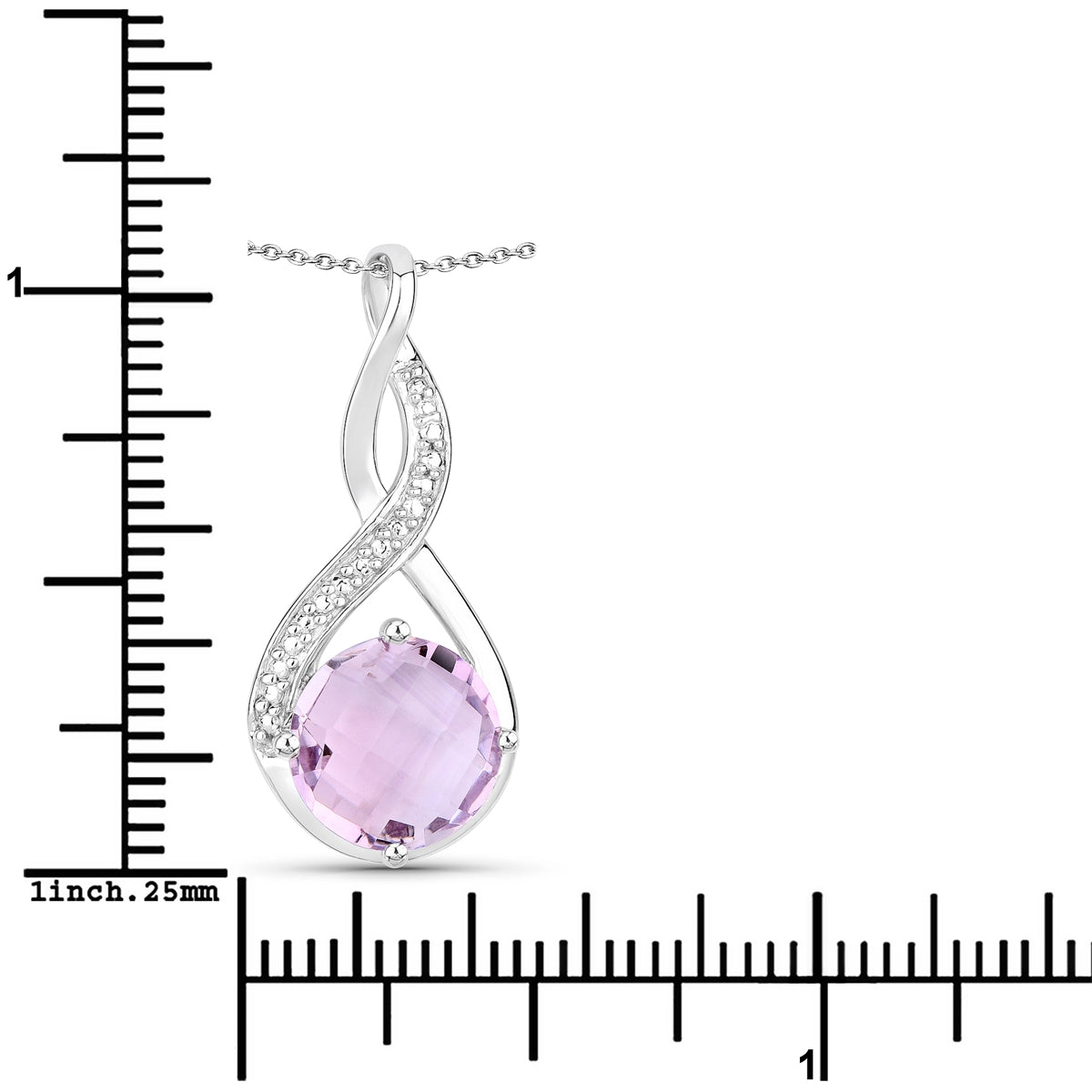 Kette mit Anhänger Sterling Silber Amethyst rosa