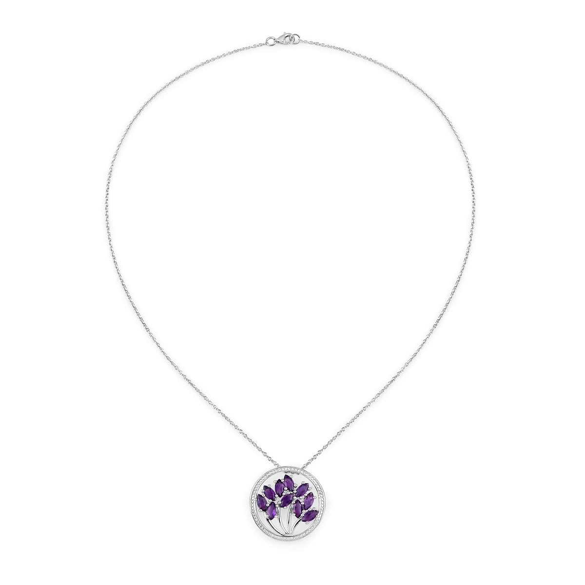 Kette mit Anhänger Sterling Silber Amethyst