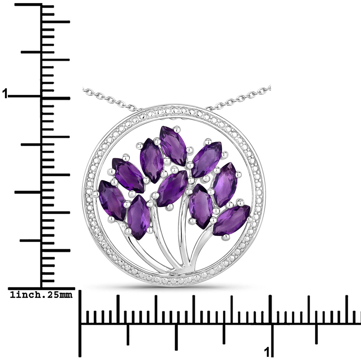 Kette mit Anhänger Sterling Silber Amethyst