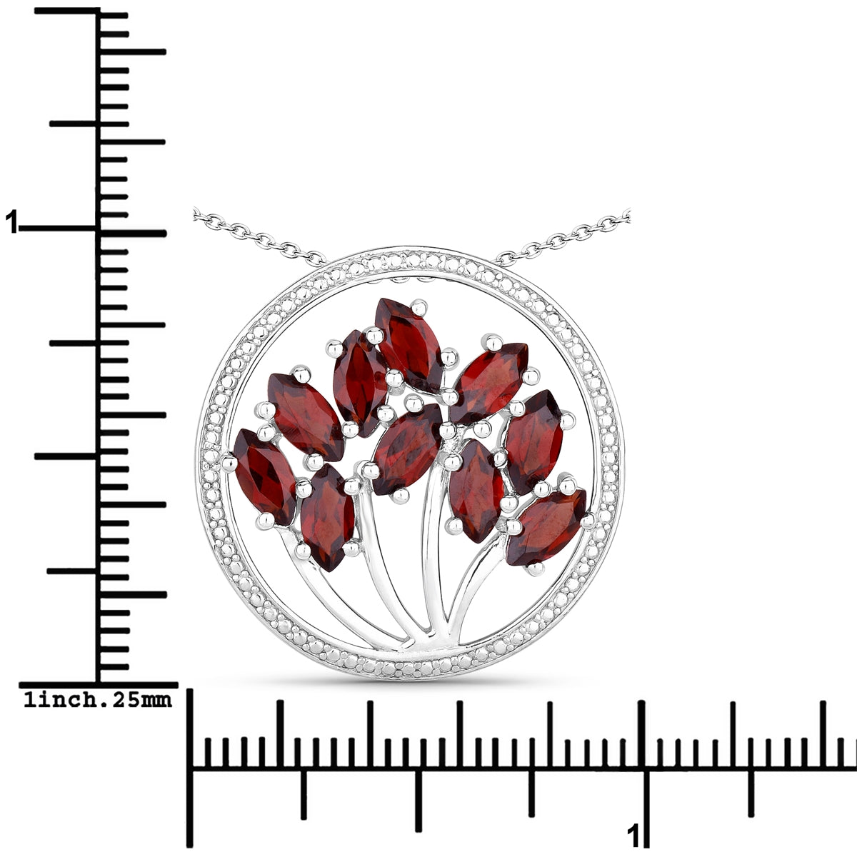 Kette mit Anhänger Sterling Silber Granat