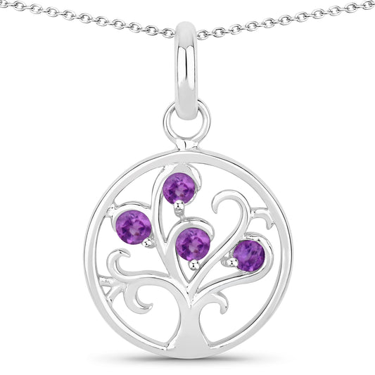 Kette mit Anhänger Sterling Silber Amethyst