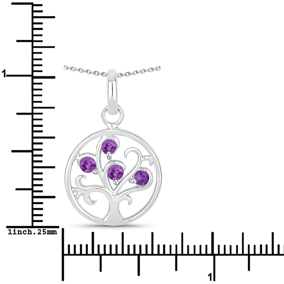 Kette mit Anhänger Sterling Silber Amethyst