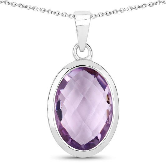 Kette mit Anhänger Sterling Silber Amethyst rosa