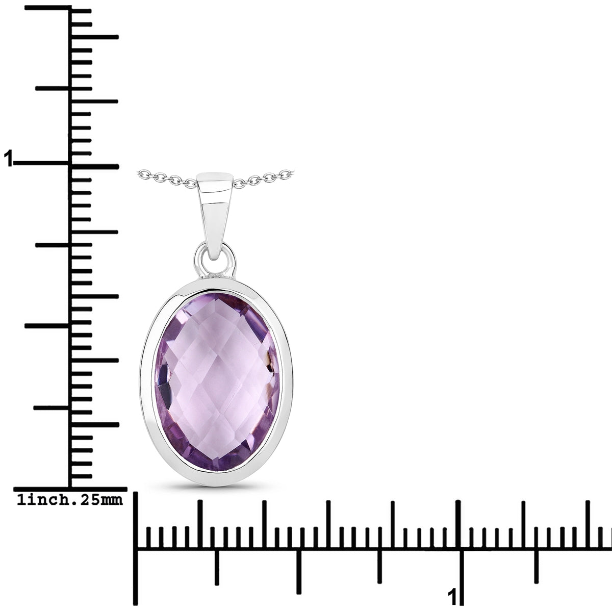 Kette mit Anhänger Sterling Silber Amethyst rosa