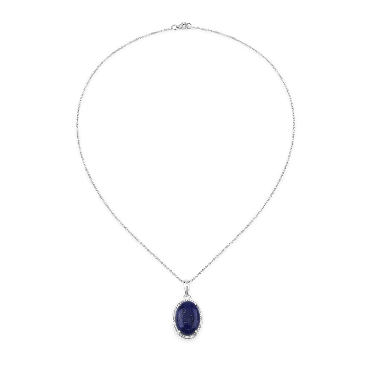 Kette mit Anhänger Sterling Silber Lapislazuli Topas weiß