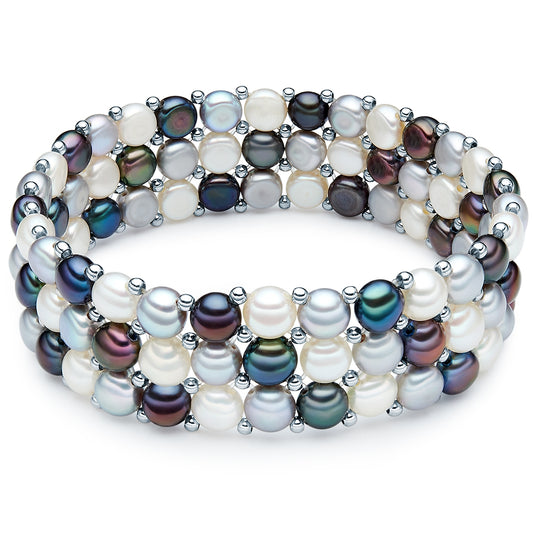 Armband Süßwasser-Zuchtperle multicolor