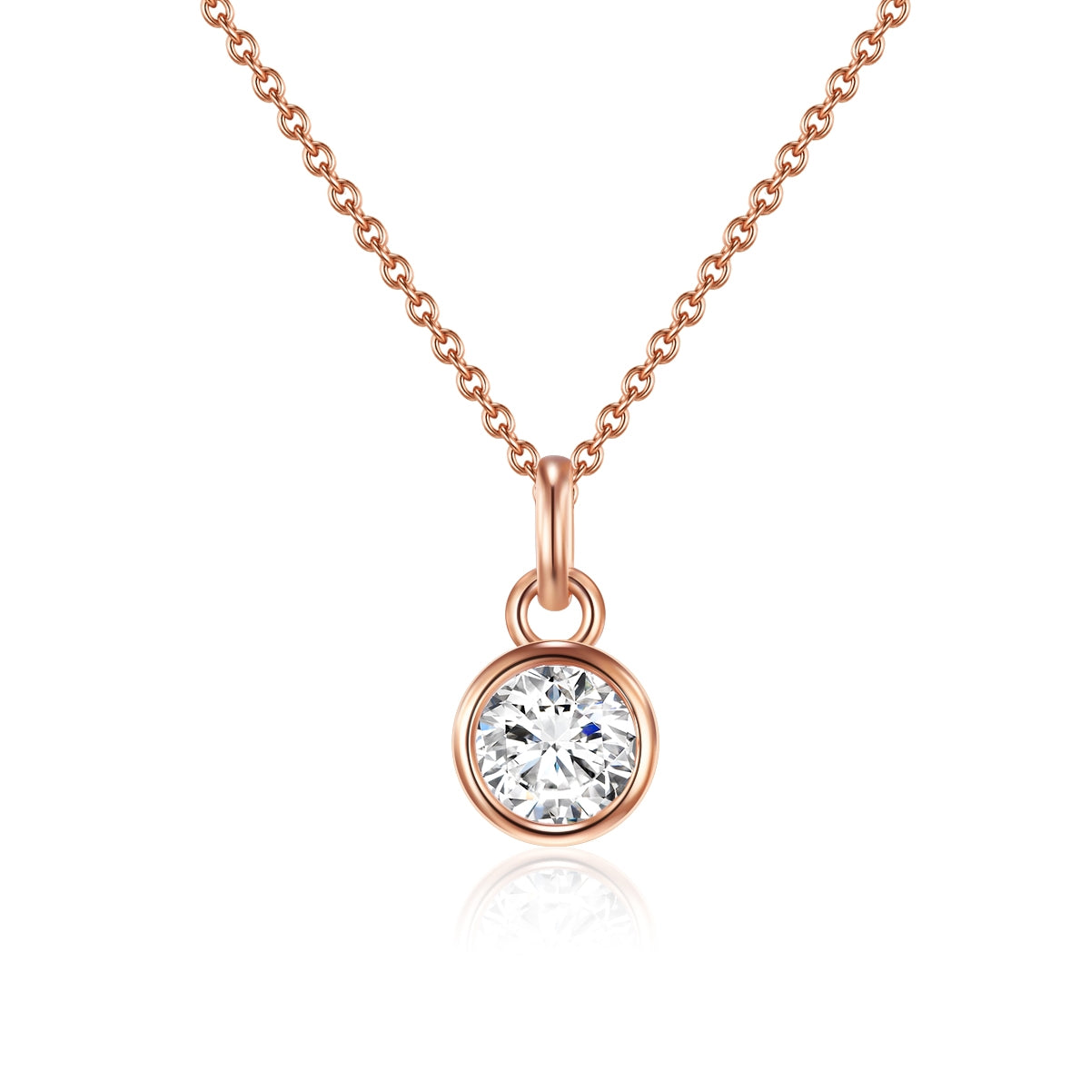 Kette mit Anhänger Sterling Silber roségold Zirkonia weiß