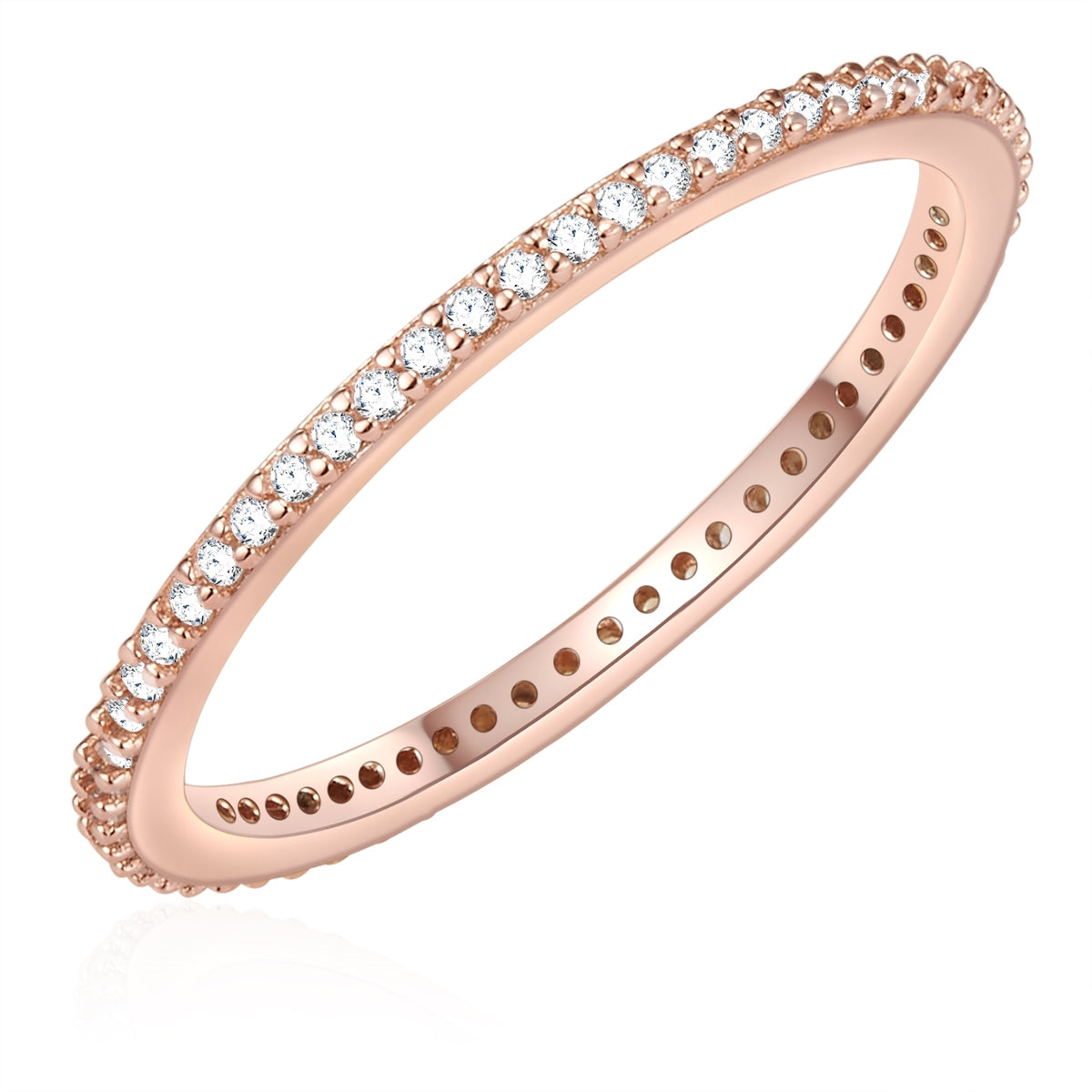 Ring Sterling Silber roségold Zirkonia weiß