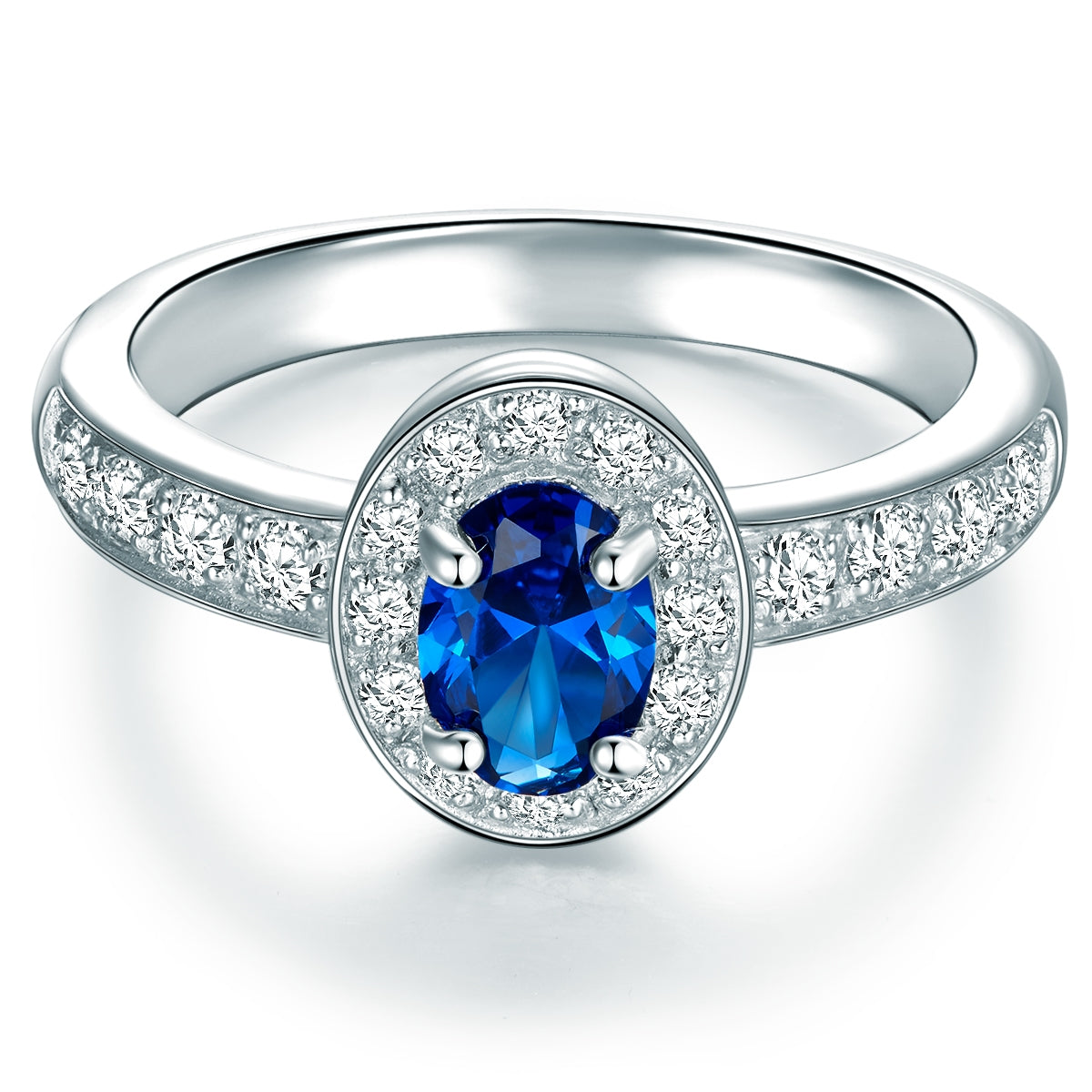 Ring Sterling Silber Zirkonia blau weiß