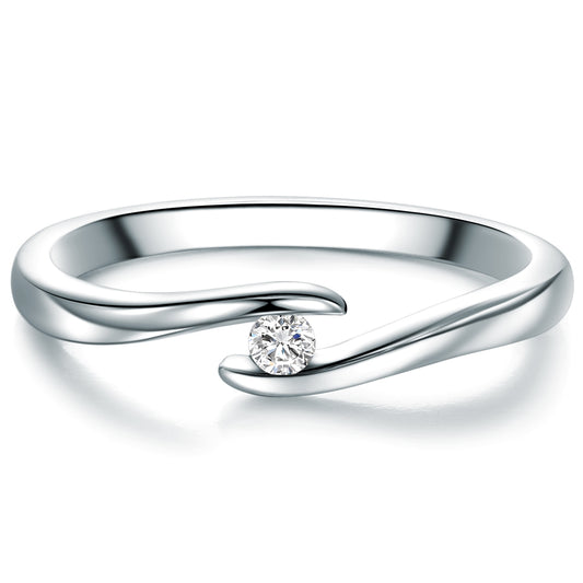 Ring Sterling Silber Diamant weiß