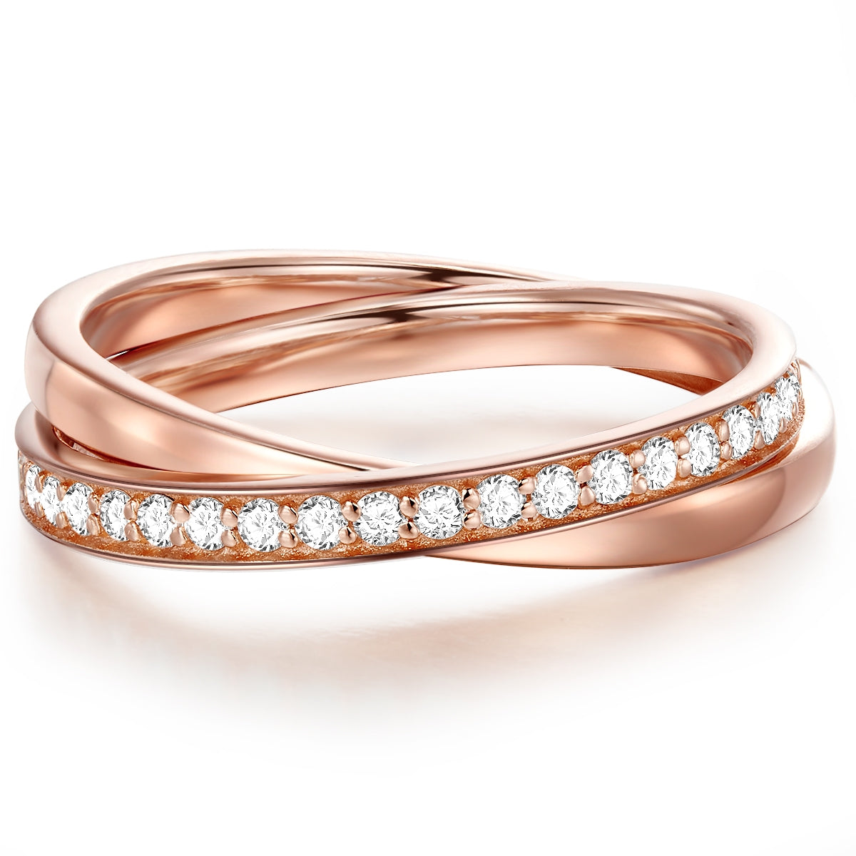 Ring Sterling Silber roségold Zirkonia weiß