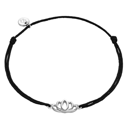 Armband Sterling Silber Textil (schwarz)