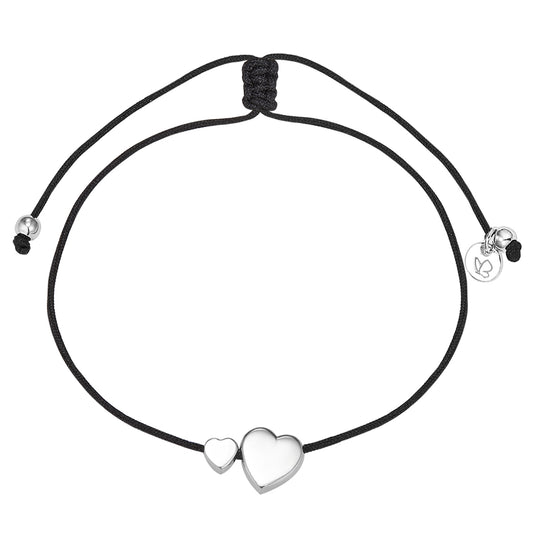 Armband Sterling Silber Textil (schwarz)