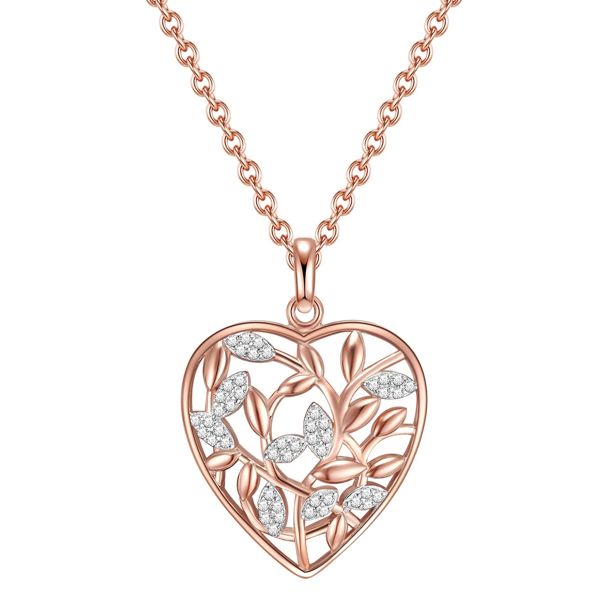 Kette mit Anhänger Sterling Silber roségold Zirkonia weiß