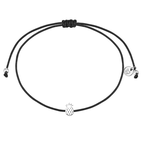 Armband Sterling Silber Textil (schwarz)