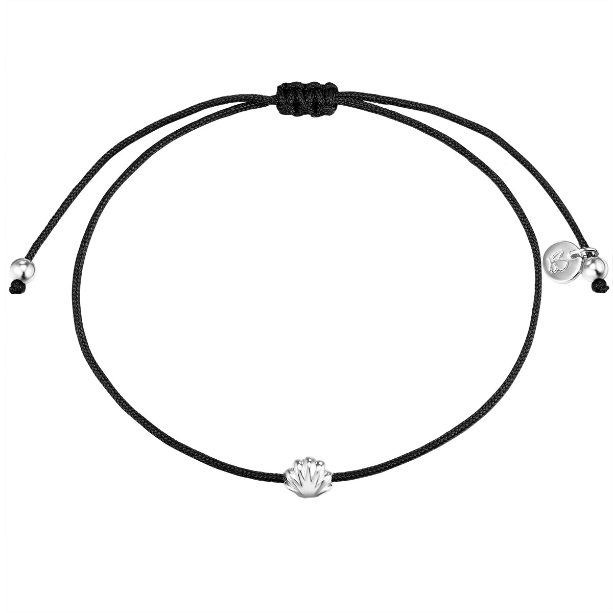 Armband Sterling Silber Textil (schwarz)