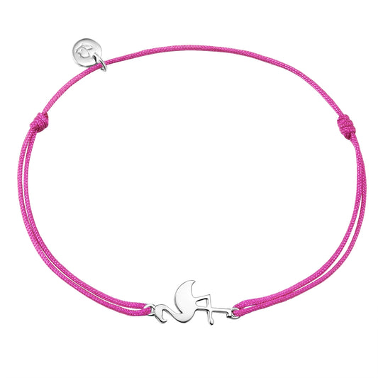 Armband Sterling Silber Textil (pink)