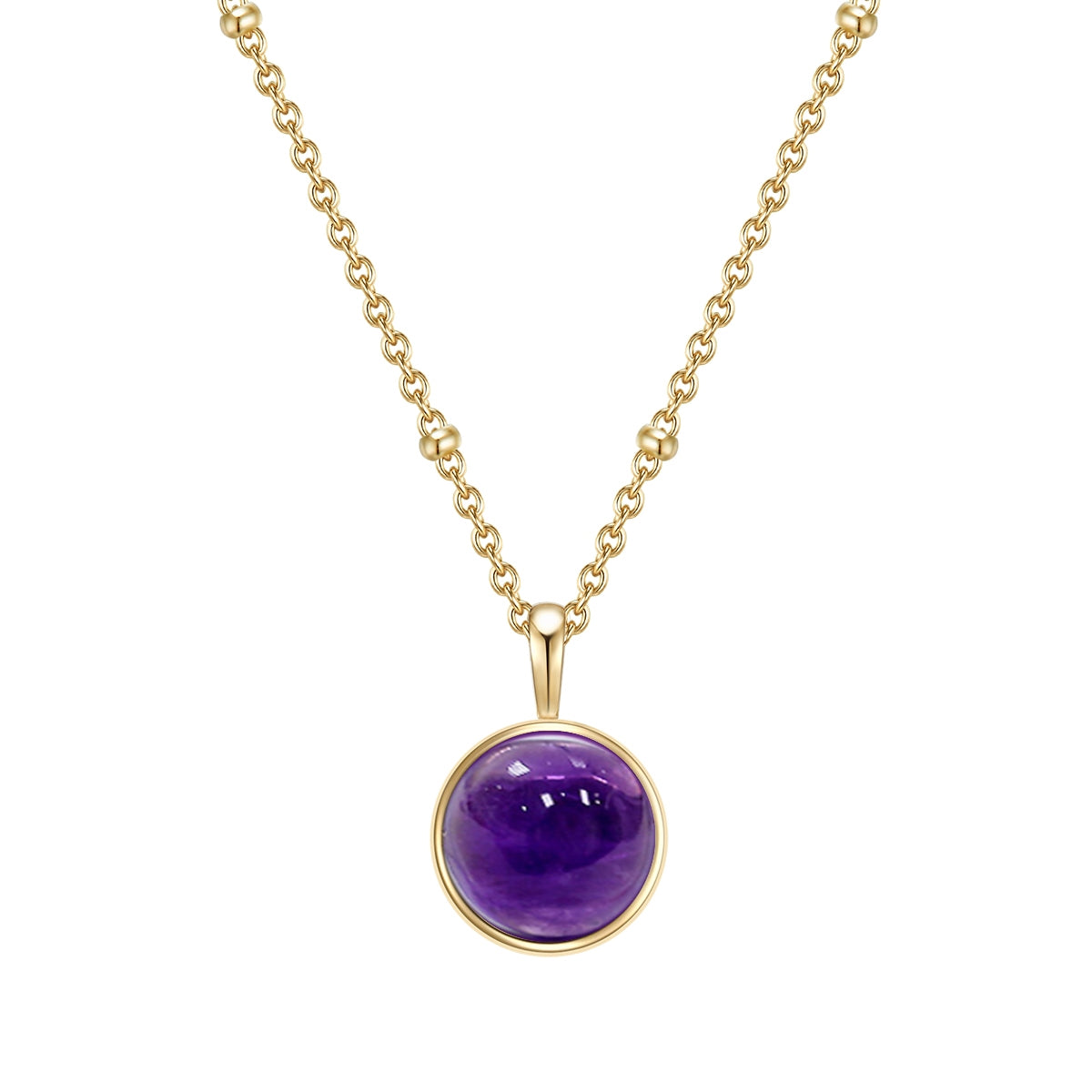 Kette mit Anhänger Sterling Silber gelbgold Amethyst