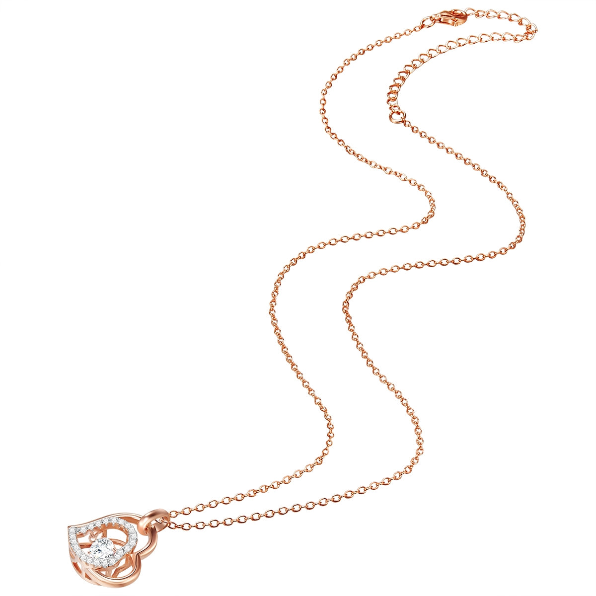 Kette mit Anhänger Sterling Silber roségold Zirkonia weiß