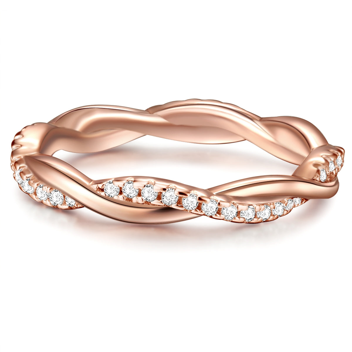 Ring Sterling Silber roségold Zirkonia weiß