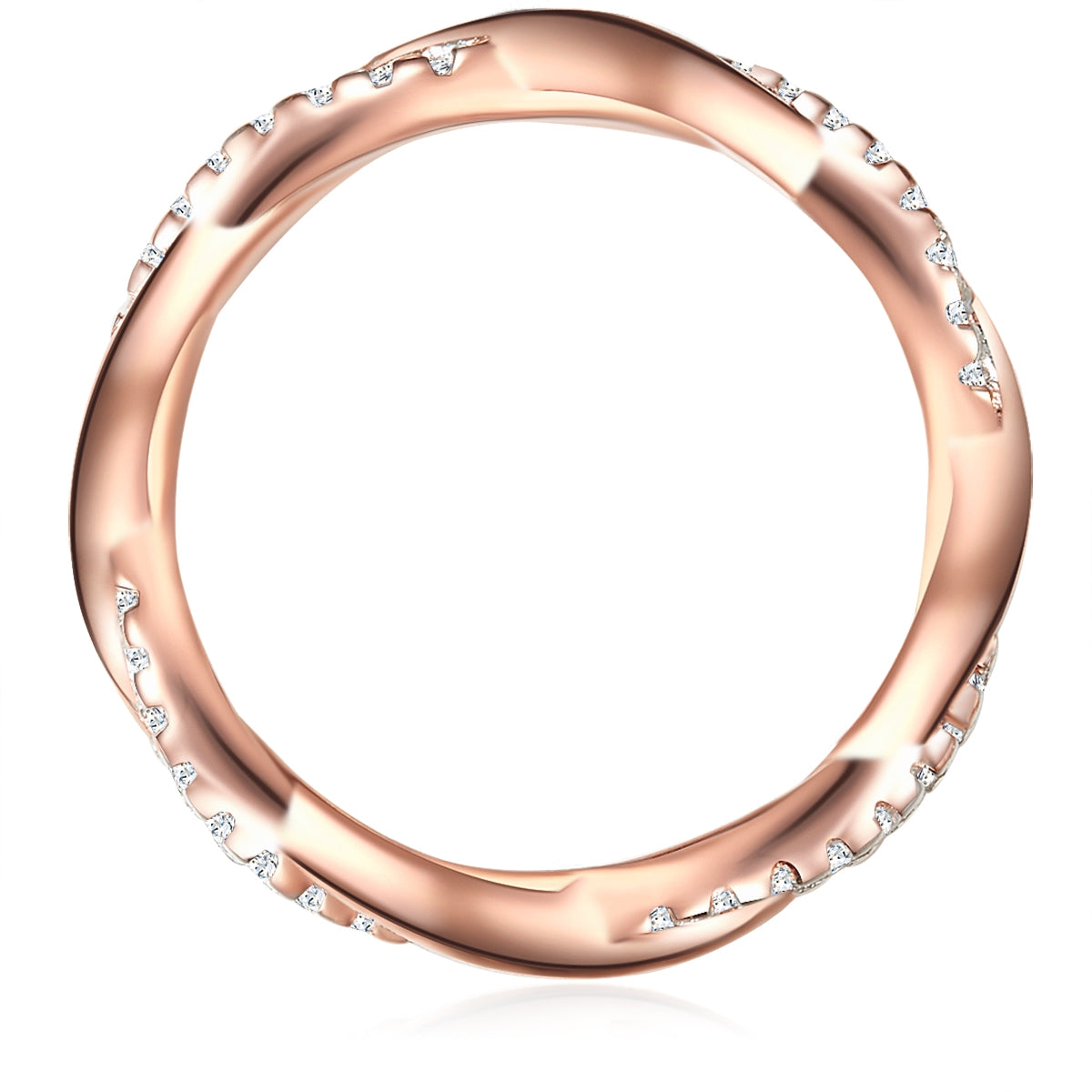 Ring Sterling Silber roségold Zirkonia weiß