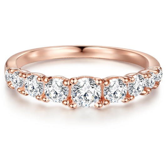 Ring Sterling Silber roségold Zirkonia weiß