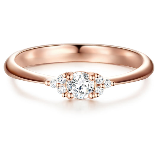 Ring Sterling Silber roségold Zirkonia weiß