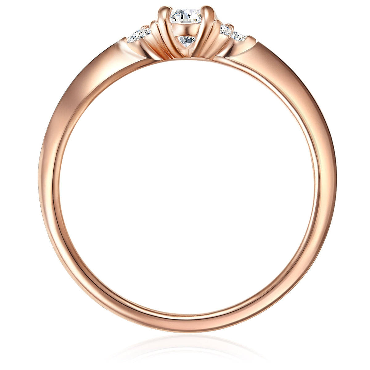 Ring Sterling Silber roségold Zirkonia weiß