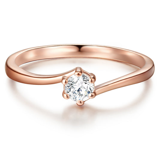 Ring Sterling Silber roségold Zirkonia weiß