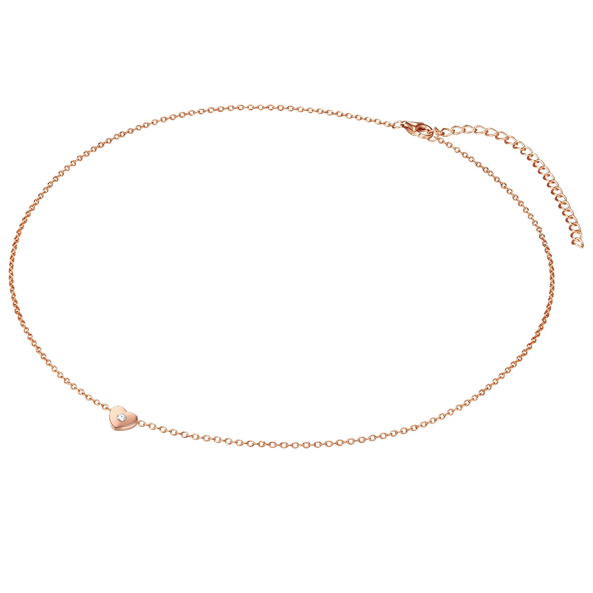 Kette mit Anhänger Sterling Silber roségold Zirkonia weiß