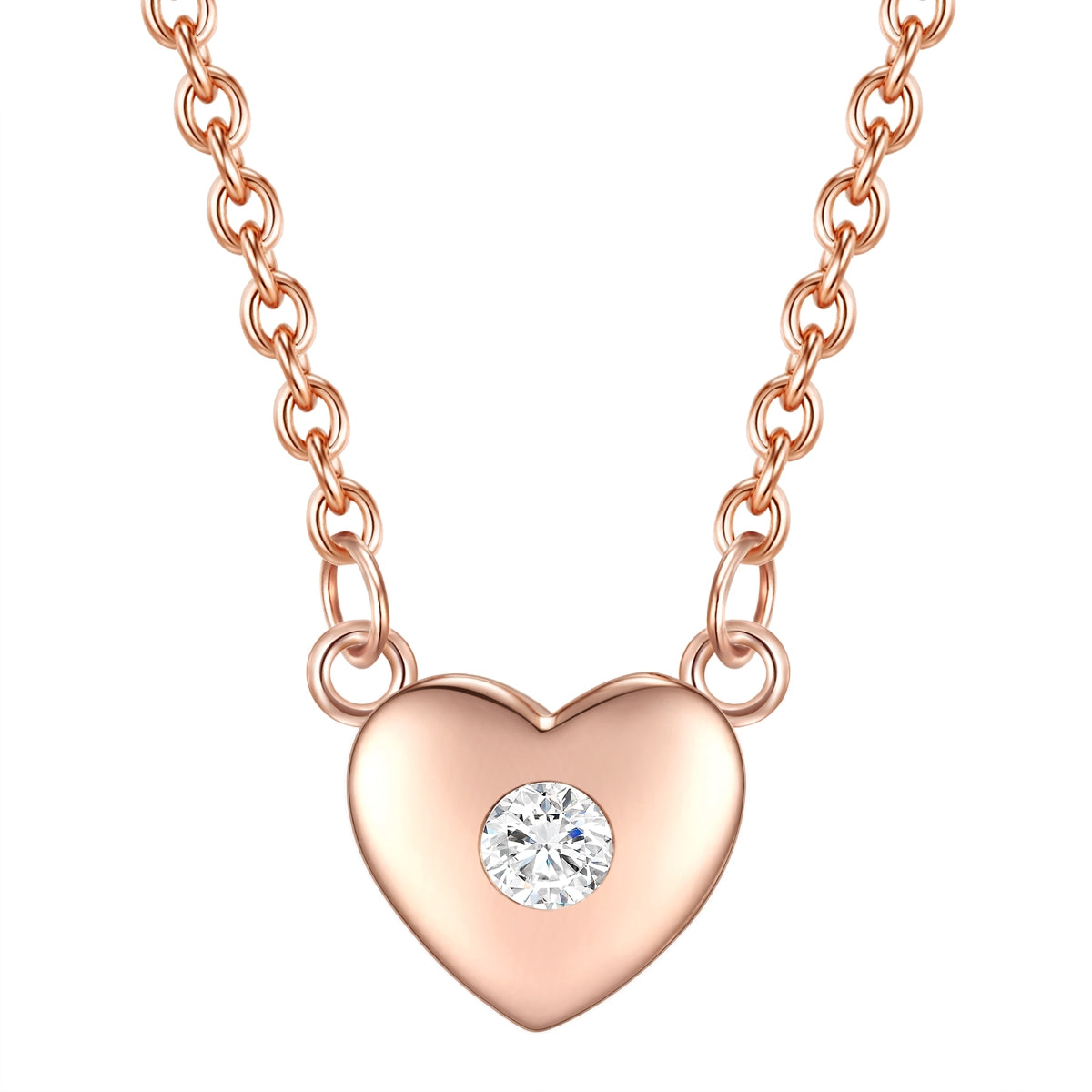 Kette mit Anhänger Sterling Silber roségold Zirkonia weiß