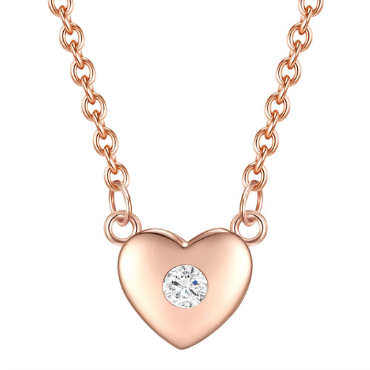 Kette mit Anhänger Sterling Silber roségold Zirkonia weiß