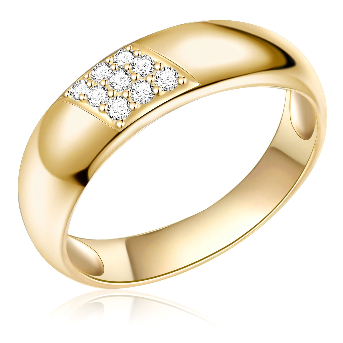 Ring Sterling Silber gelbgold Zirkonia weiß