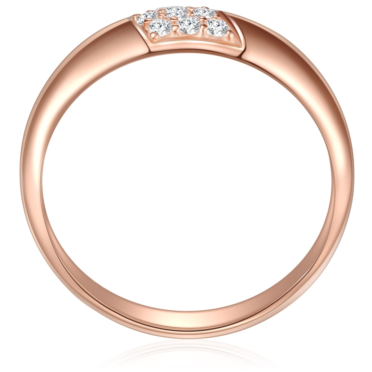 Ring Sterling Silber roségold Zirkonia weiß