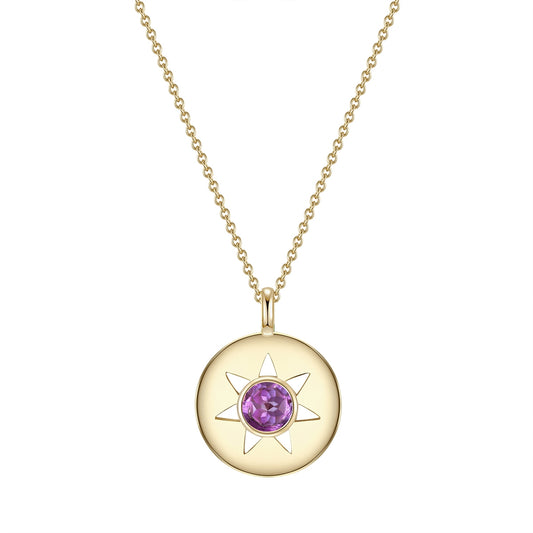 Kette mit Anhänger Sterling Silber gelbgold Amethyst