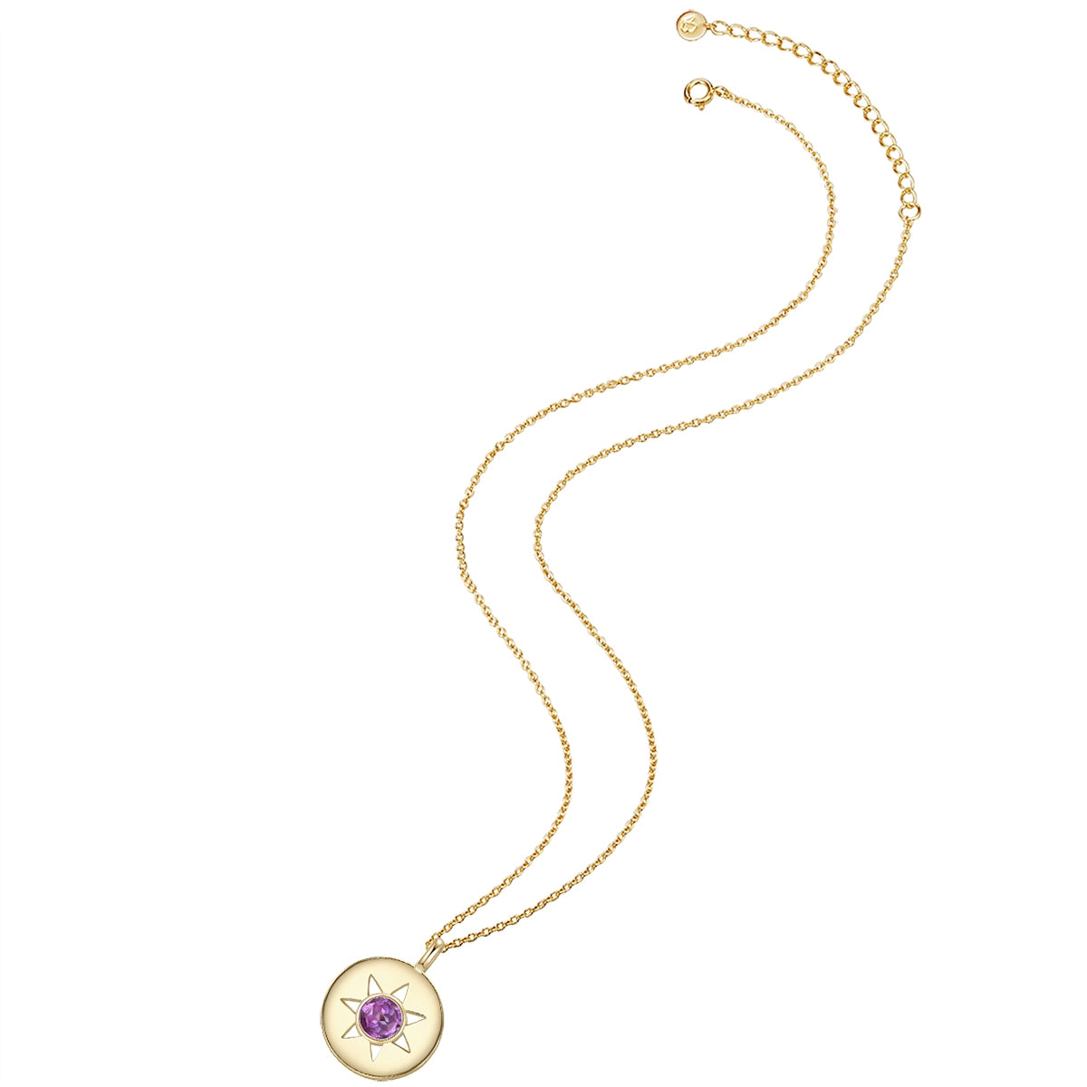 Kette mit Anhänger Sterling Silber gelbgold Amethyst