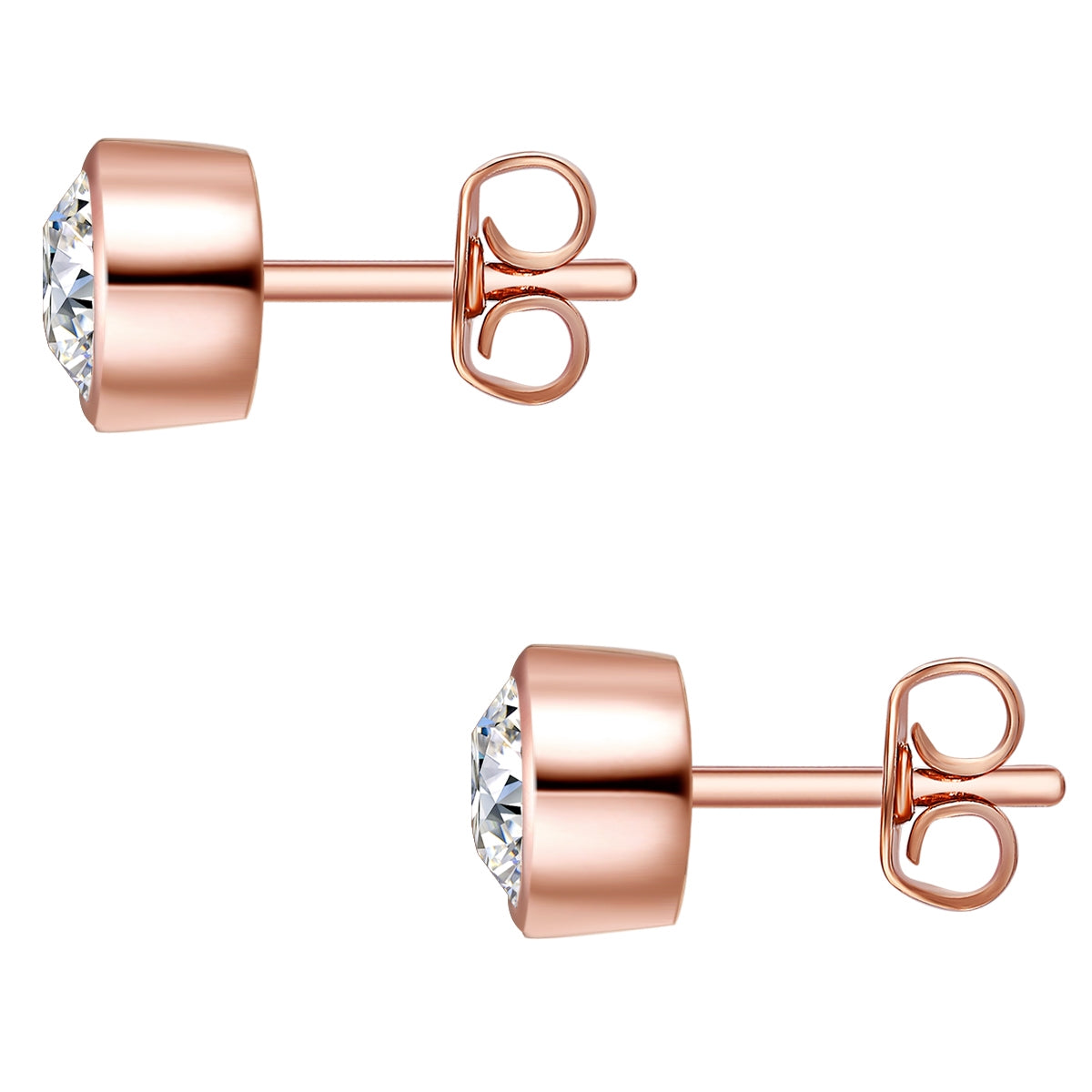 Set (Kette+Ohrstecker) Sterling Silber roségold verziert mit Kristallen von Swarovski® weiß