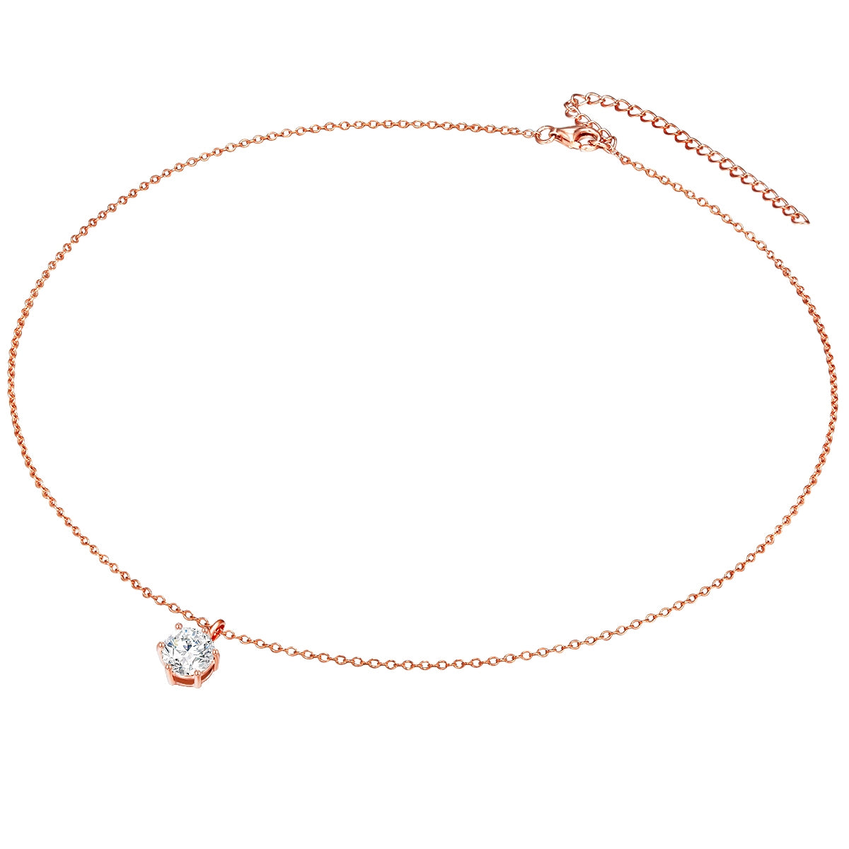 Set (Kette+Ohrstecker) 
 Sterling Silber roségold verziert mit Kristallen von Swarovski® weiß