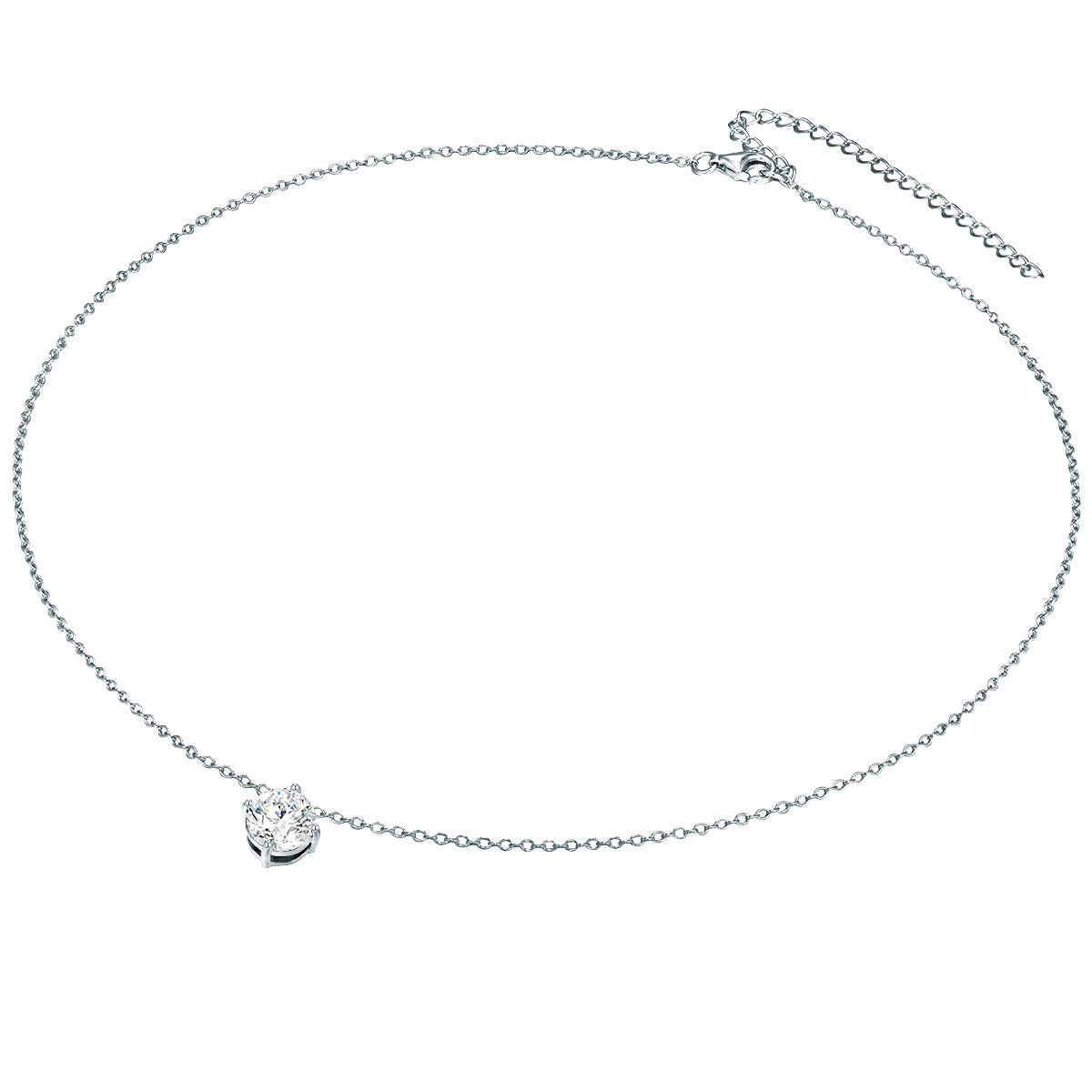 Set (Kette+Ohrstecker) 
 Sterling Silber verziert mit Kristallen von Swarovski® weiß